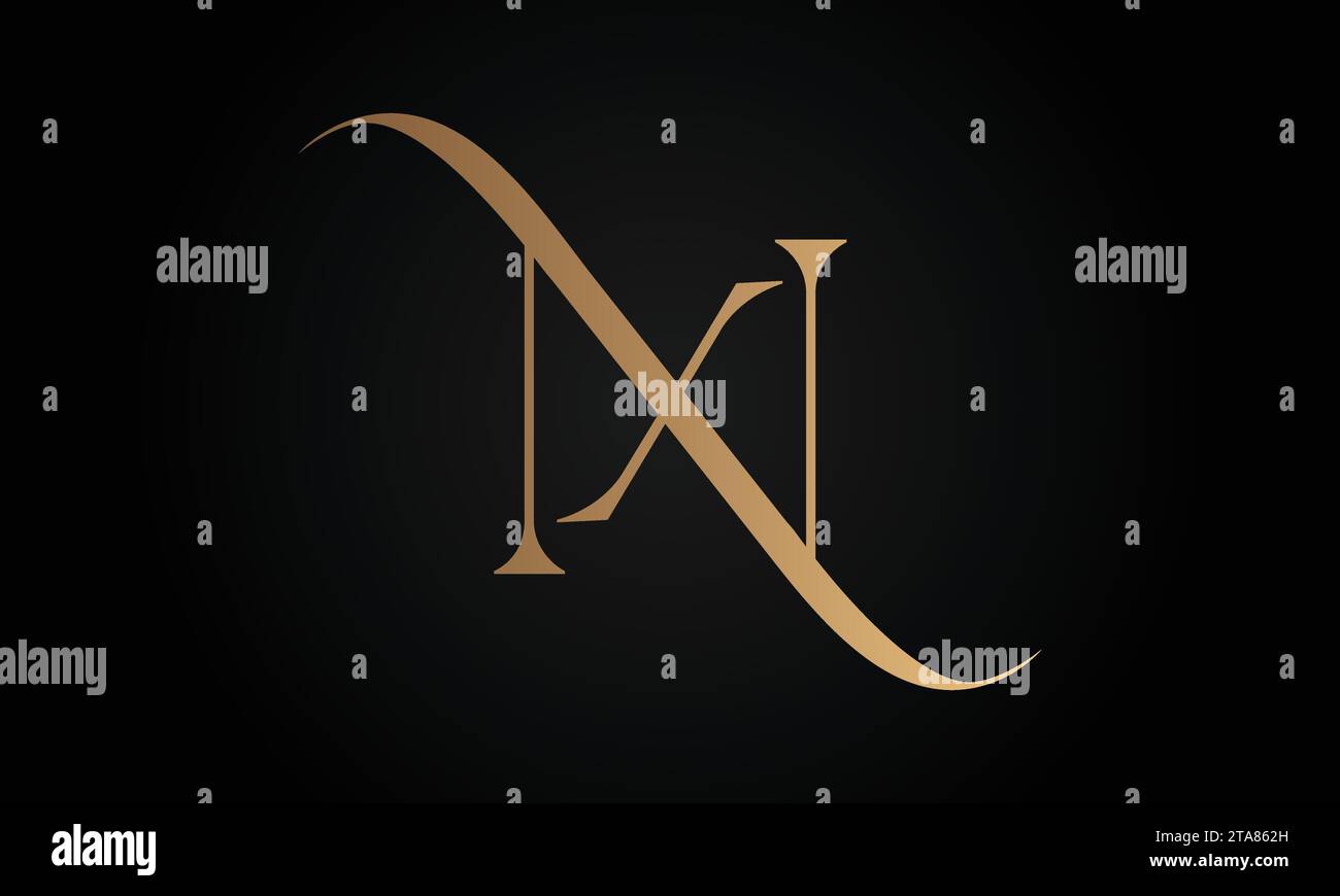 Luxuriöses Initial XN oder NX Monogramm-Logo-Design Stock Vektor