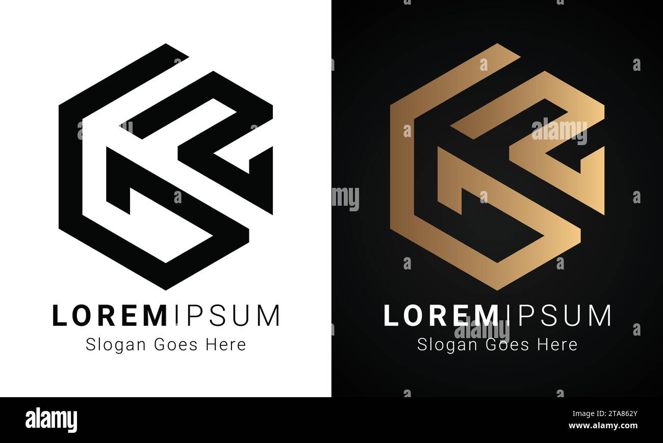 Luxuriöses Initial GS- oder SG-Monogramm-Logo-Design Stock Vektor