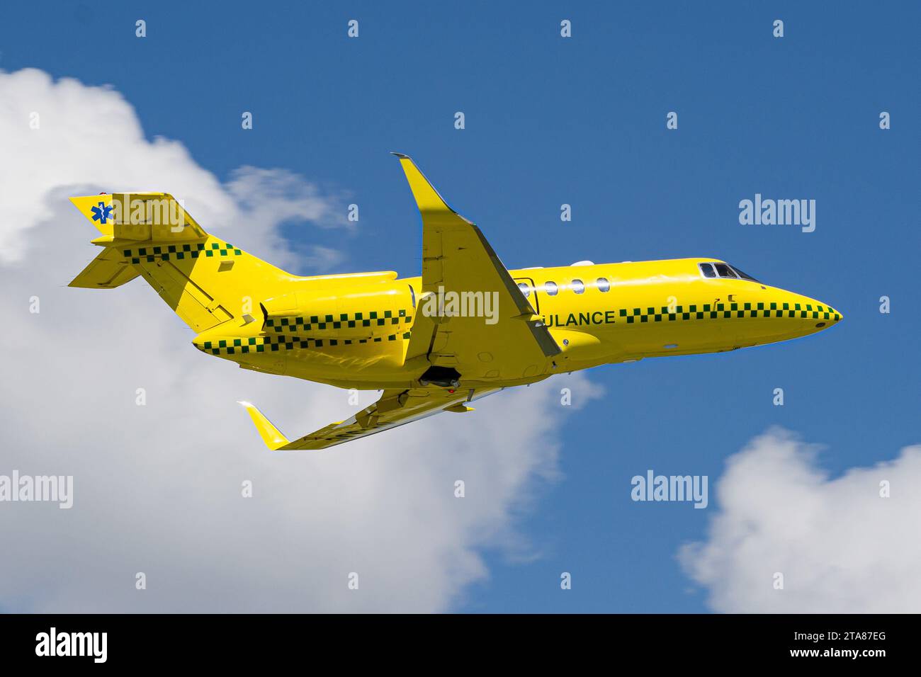Privatflugzeuge starten Stockfoto