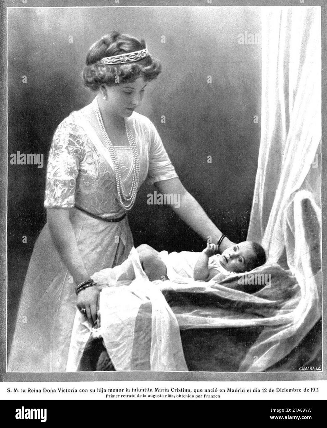 Victoria Eugenia de Battenberg y la infanta María Cristina, de Christian Franzen. Stockfoto