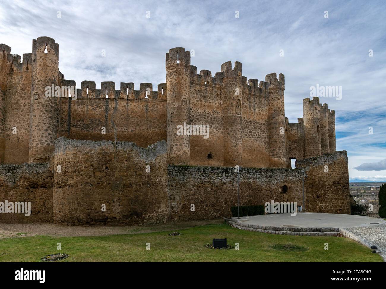 Mittelalterliche Burg von Valencia de Don Juan, León, Castilla y León, Spanien. Stockfoto