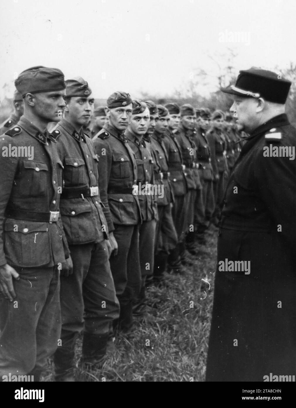 Vidkun Quisling hos norske frivillige på østfronten.. Stockfoto