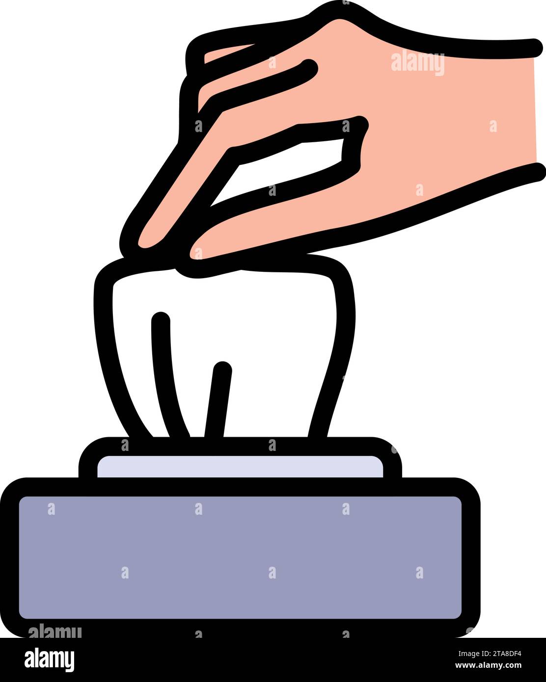 Symbol für die Farbe der Serviette reinigen. Windows-Reinigungstuch. Flache Abbildung. Oberflächenwischen, Desinfektion. Einfaches Symbol. Vektor-isolierte Zeichnung. Stock Vektor