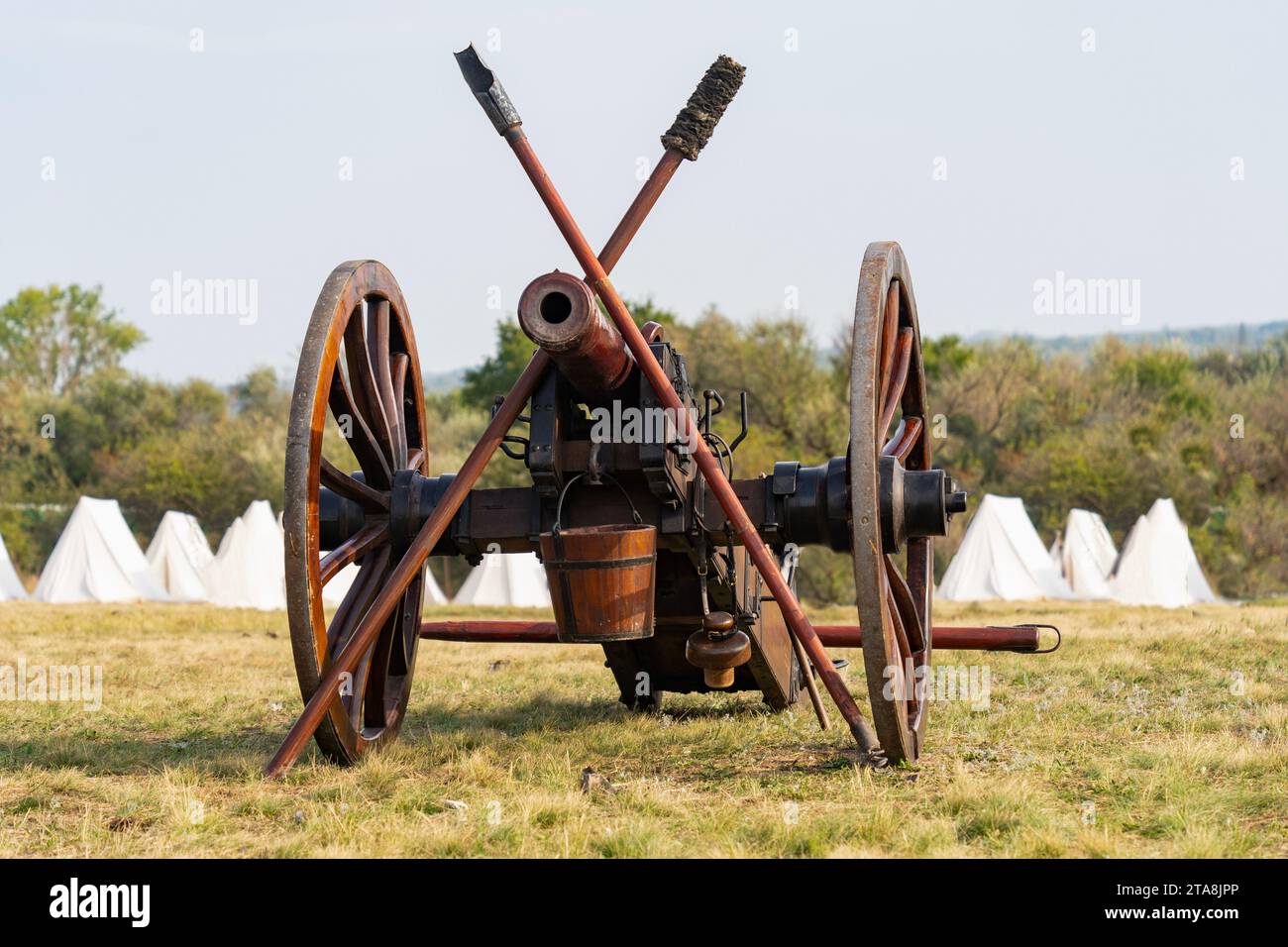 6-Pfünder-ungarische Kanone aus dem 19. Jahrhundert Stockfoto
