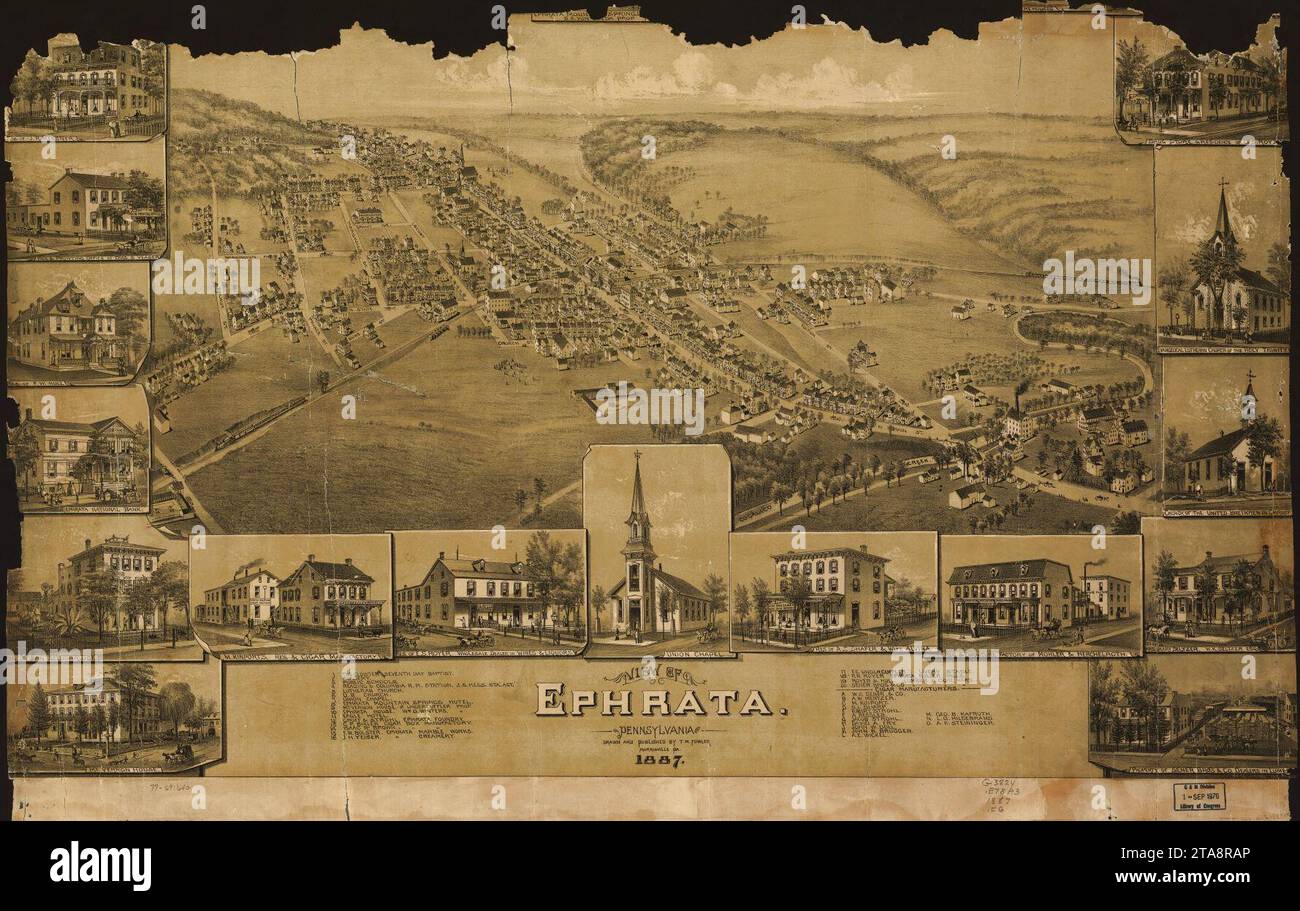 Blick auf Ephrata, Pennsylvania. Stockfoto
