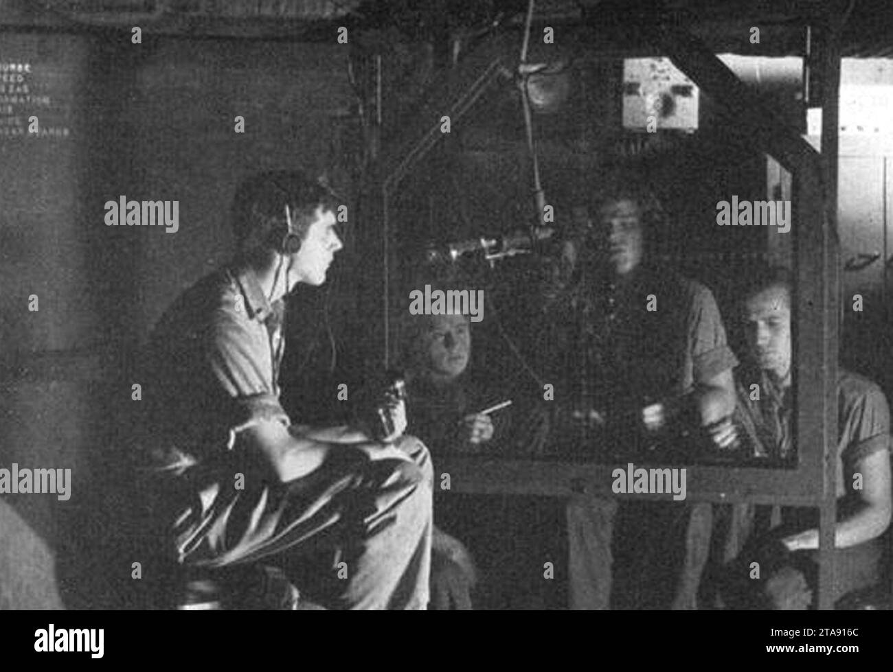 Blick auf den Radarraum an Bord der USS Wichita (CA-45), im Zweiten Weltkrieg Stockfoto