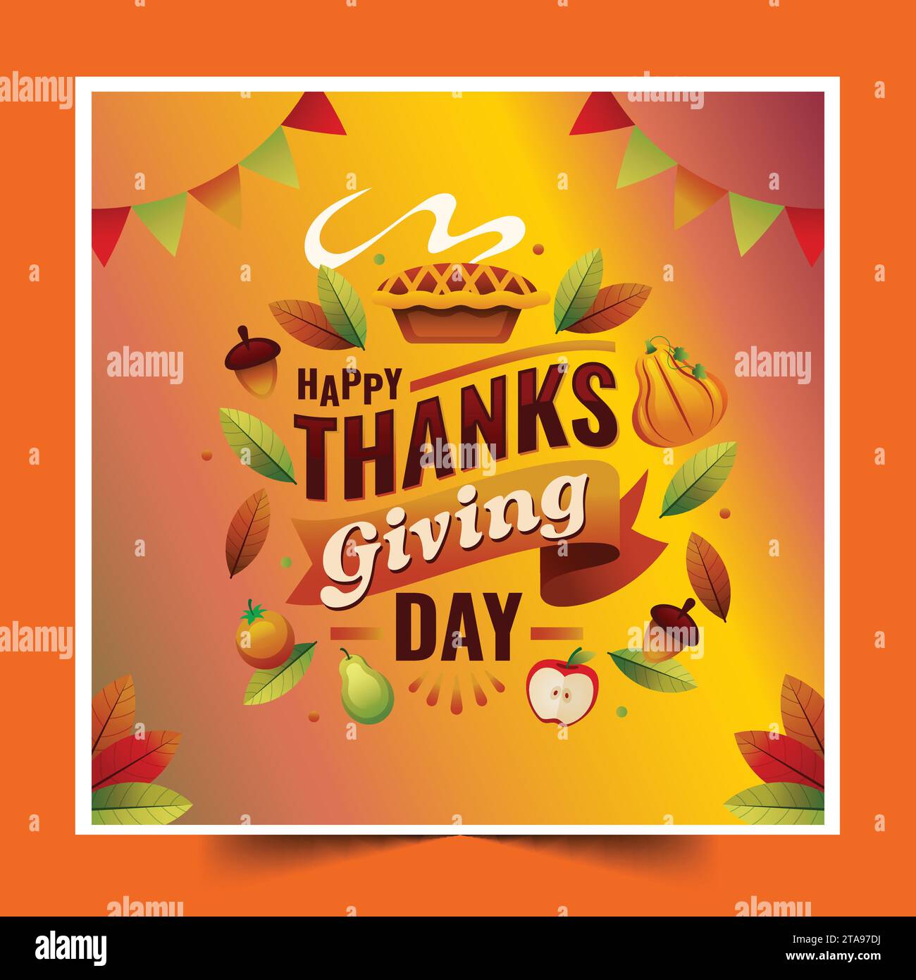 Verlaufstext Thanksgiving Feier Design Vektor Illustration Stock Vektor