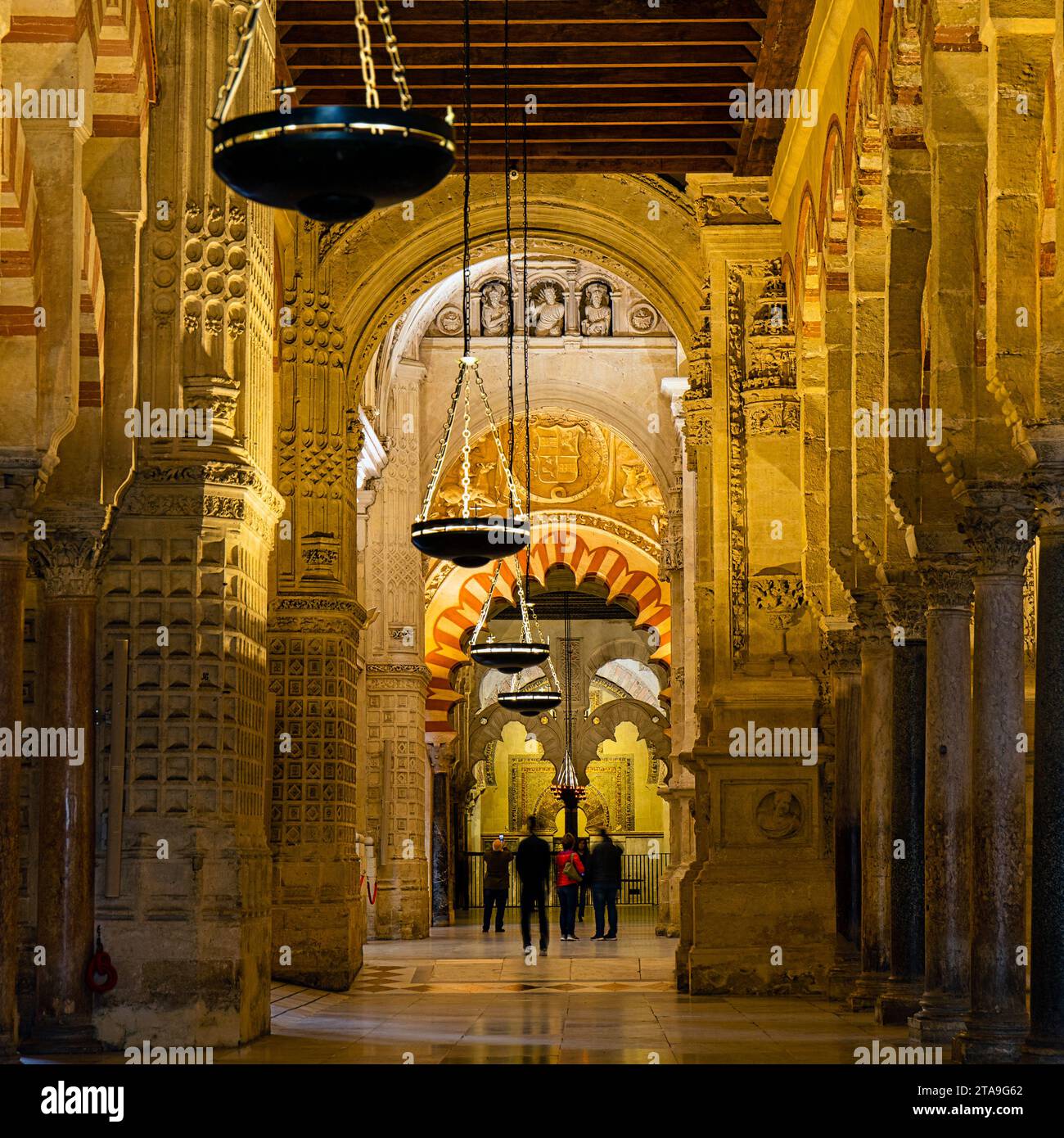 Das Innere von La Mezquita, Cordoba, Andalusien, Spanien Stockfoto