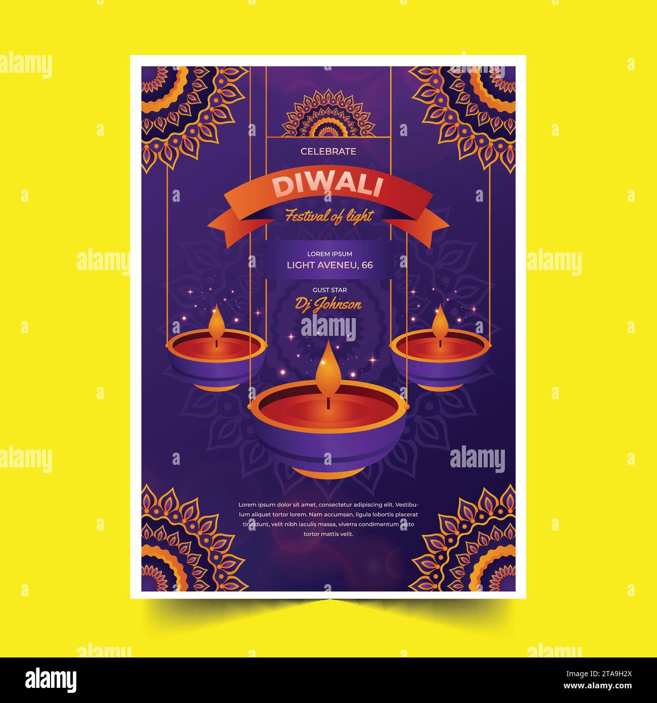 Gradient diwali Poster Vorlage Design Vektor Illustration Stock Vektor