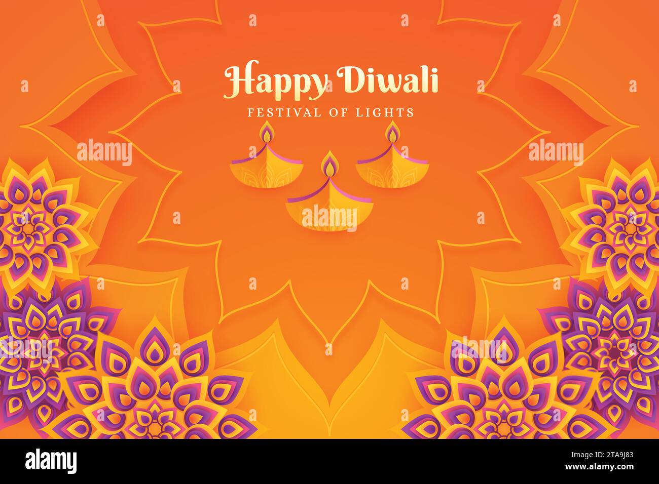 Papierstil diwali Festival Hintergrund Design Vektor Illustration Stock Vektor