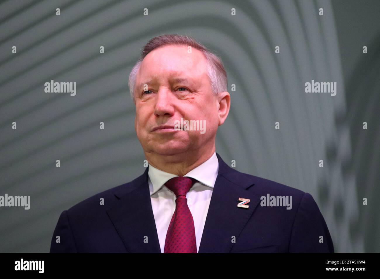 Sankt Petersburg, Russland. November 2023. Alexander Beglov, Gouverneur von St. Petersburg nimmt an der XXVII Internationalen Forum-Ausstellung russischer Industrieller Teil, die auf dem Expoforum in Sankt Petersburg stattfand. (Foto: Maksim Konstantinov/SOPA Images/SIPA USA) Credit: SIPA USA/Alamy Live News Stockfoto