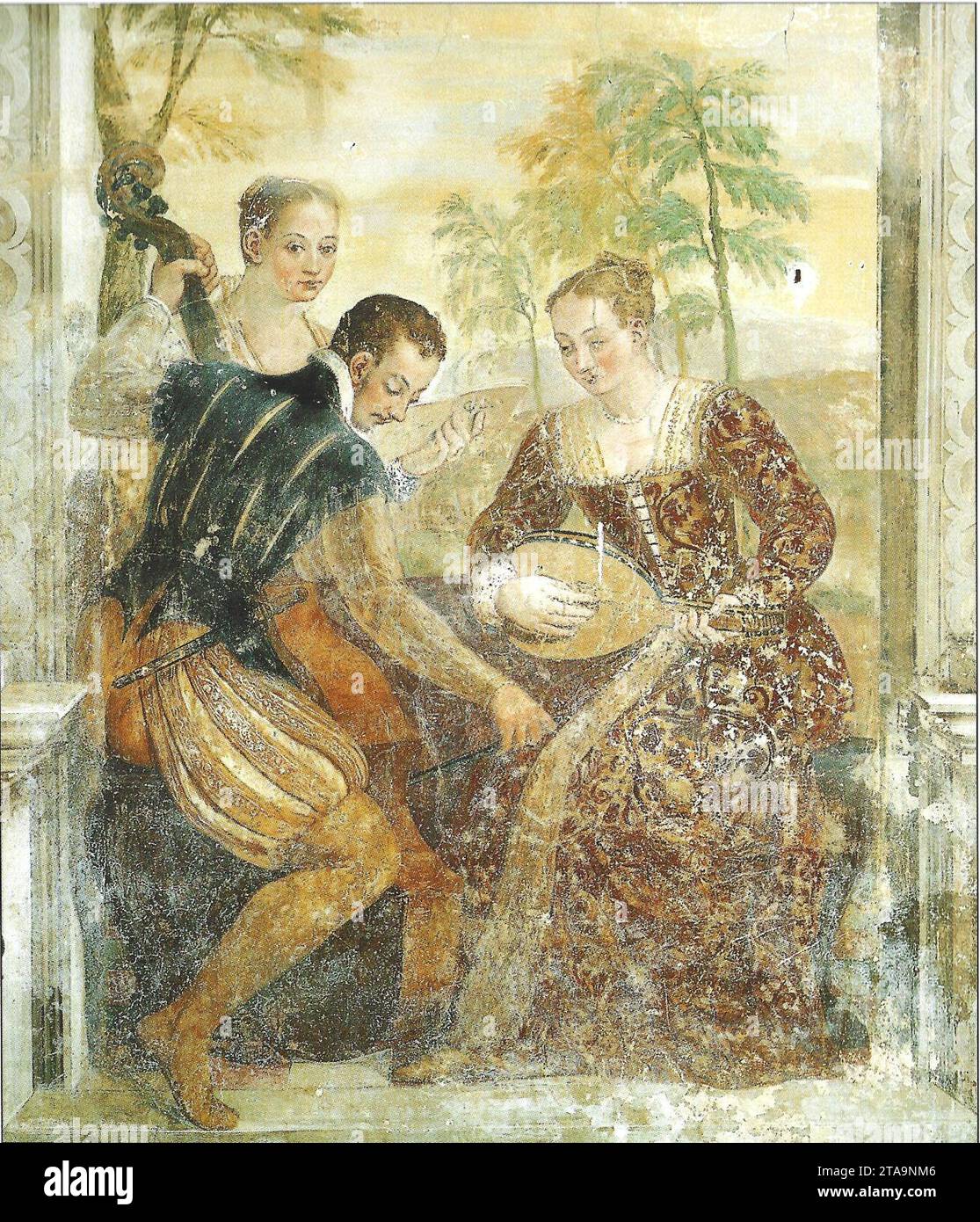 Villa Campiglia, Giovanni Antonio Fasolo, Affresco 01 (Albettone). Stockfoto