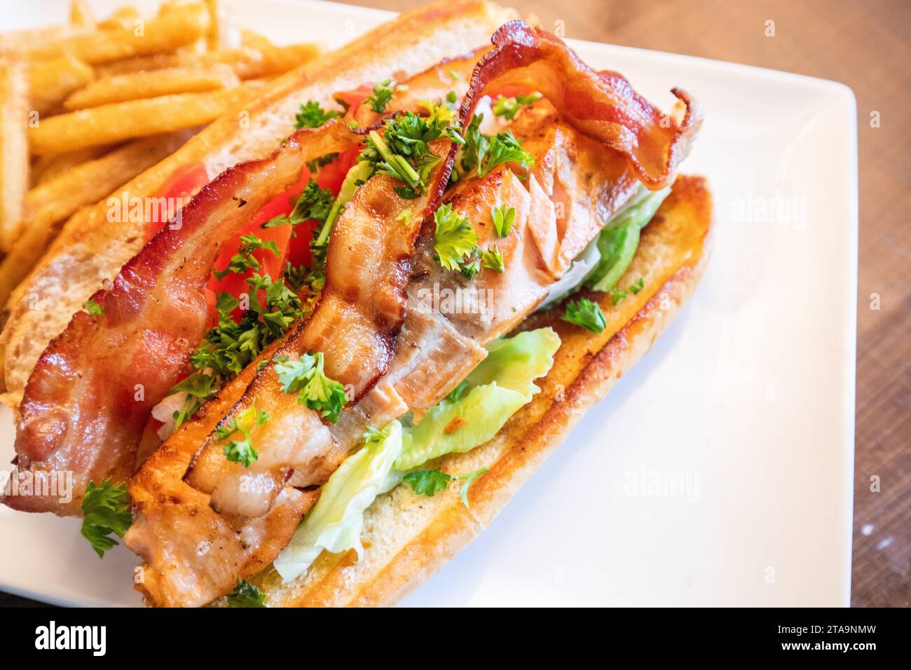 Lachs BLT-Mahlzeit Stockfoto