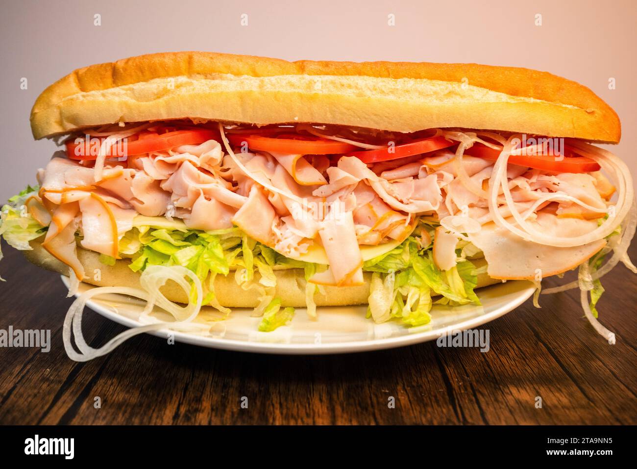 Truthahn Sandwich Sub Stockfoto