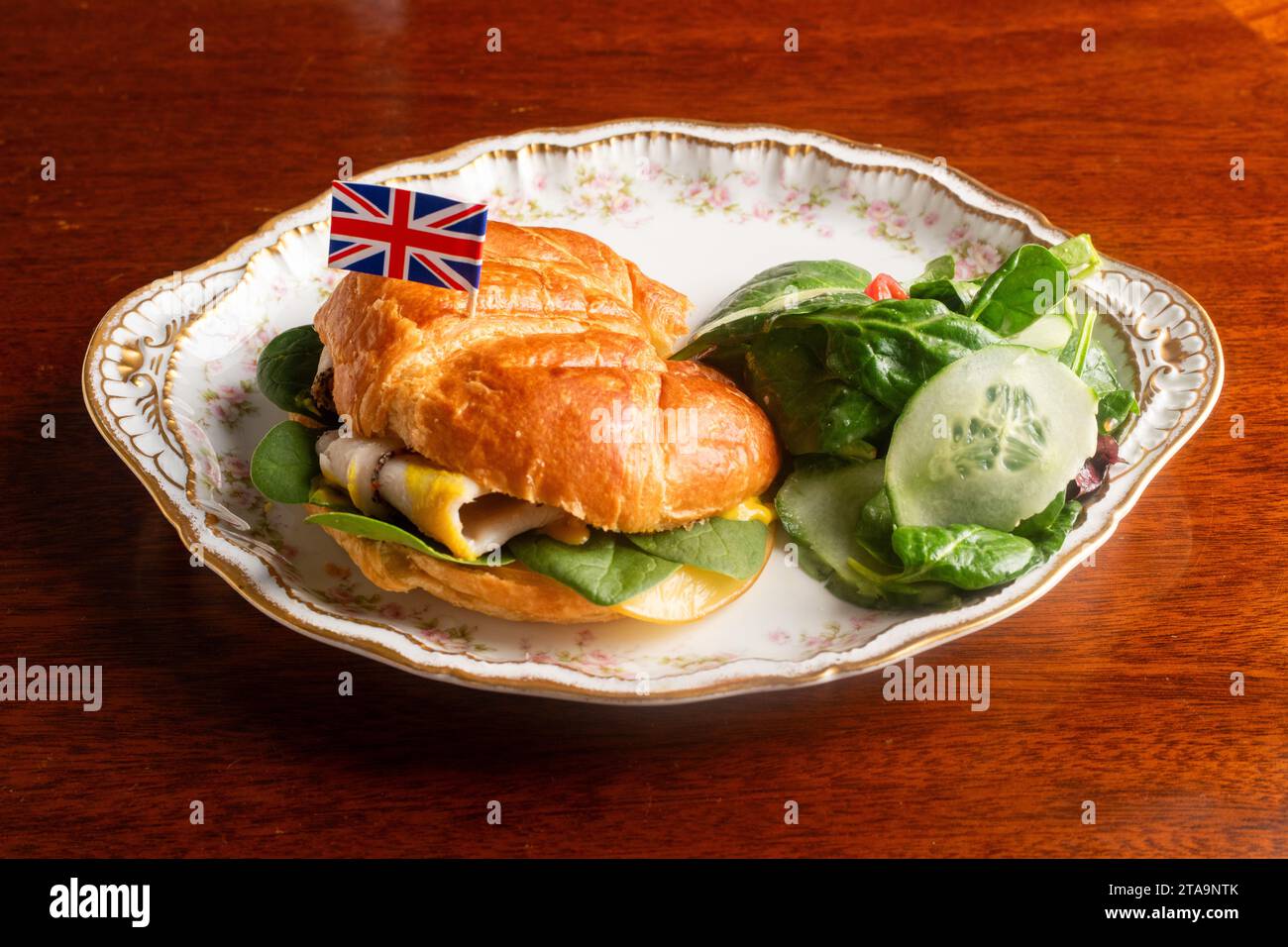 Truthahn Croissant Sandwich Stockfoto