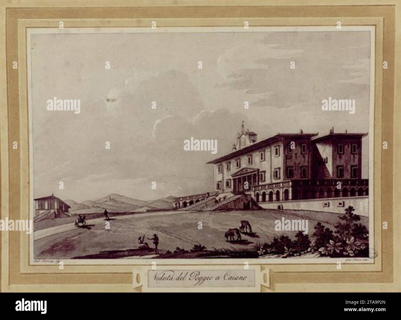 Villa di poggio A caiano 1801. Stockfoto