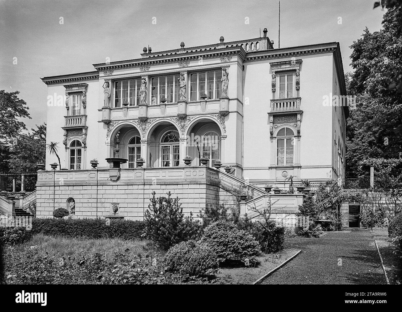 Villa Rosa, Ansicht Vorderfront, Holzhofgasse 20, Hist. Foto, 1838-1839. Stockfoto