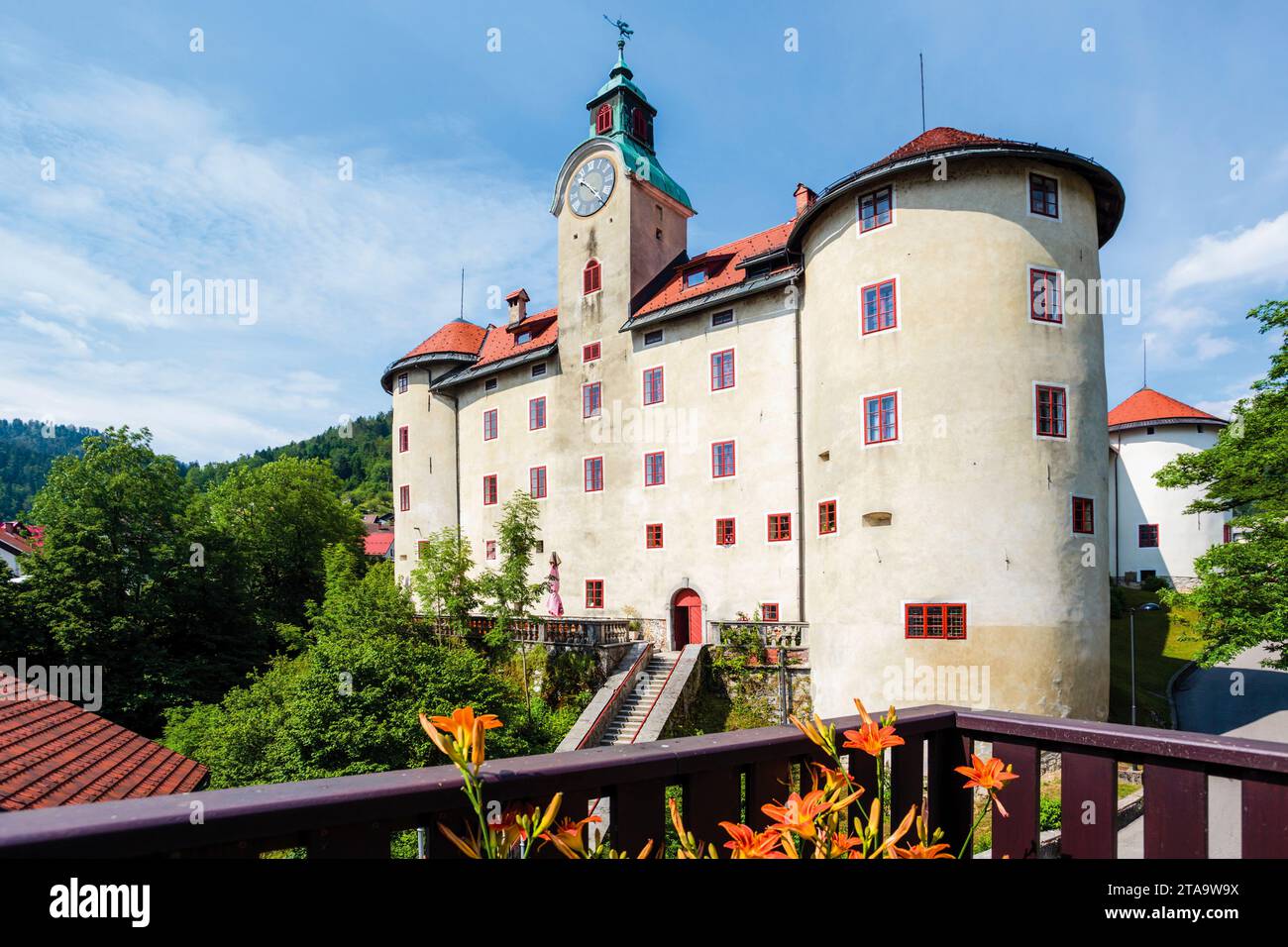 Schloss Gewerkenegg, Idrija, slowenische Littoral, Slowenien Stockfoto