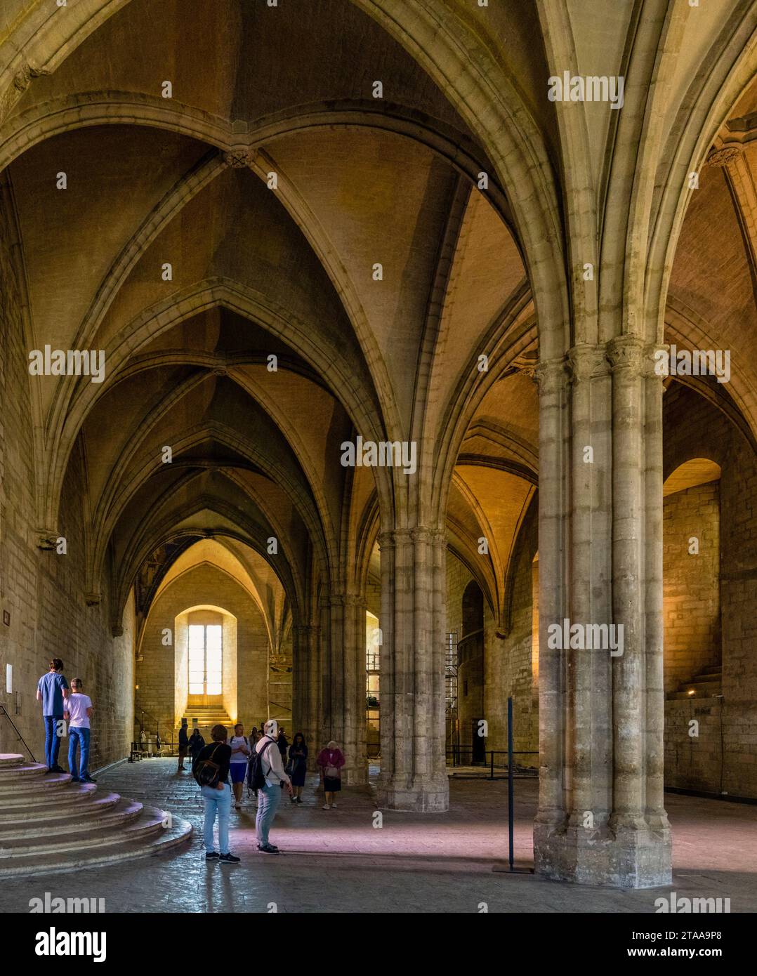 Palast der Päpste im Inneren, Avignon, Vaucluse, Frankreich Stockfoto