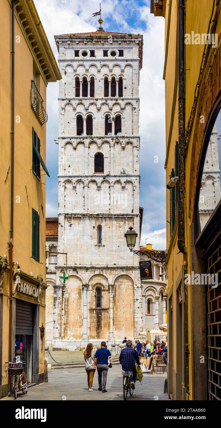 Basilika Kirche San Michele, Lucca, Toskana, Italien Stockfoto