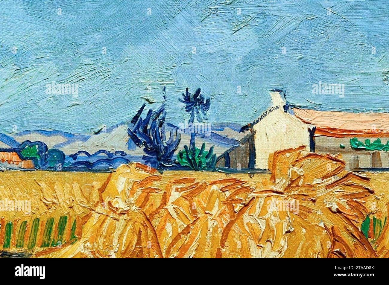 Vincent-van-Gogh Detail-of Harvest-at-Arles-in-the-Provence Arles-June-1888. Stockfoto