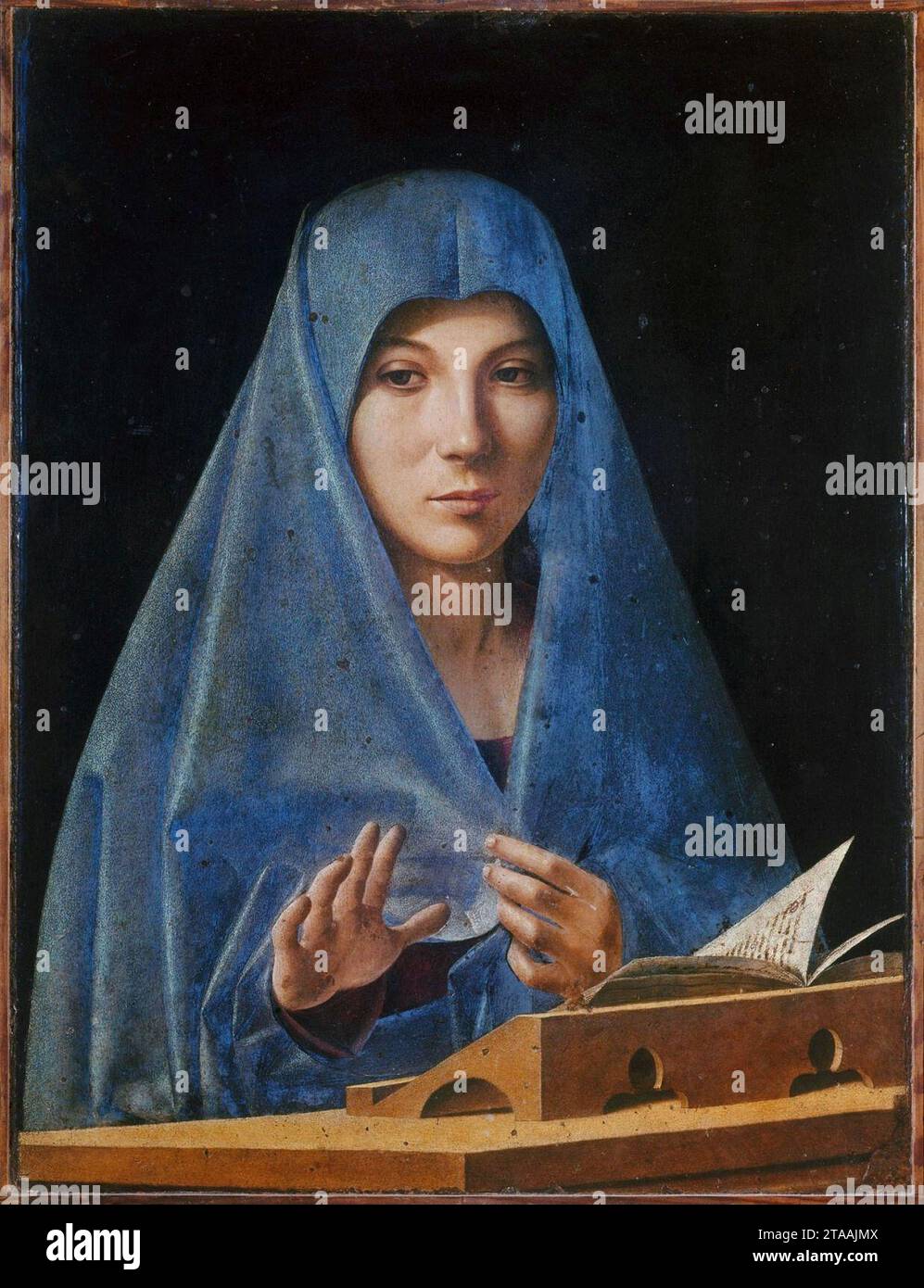 Virgin Annunciate (von Antonello da Messina) - Galleria regionale della Sicilia, Palermo. Stockfoto