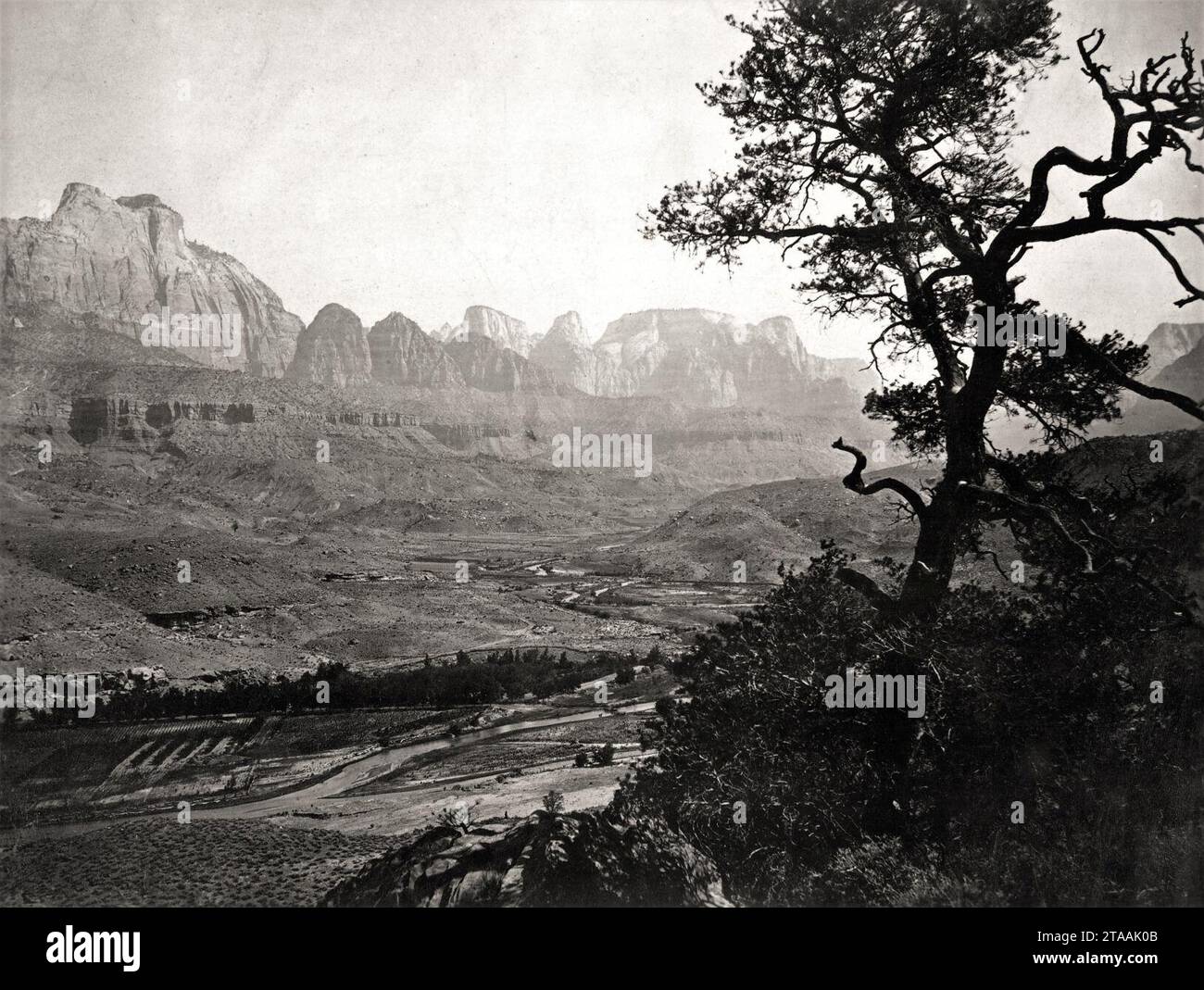 Virgin River Valley. Zion-Nationalpark, Utah. Um 1872. Stockfoto