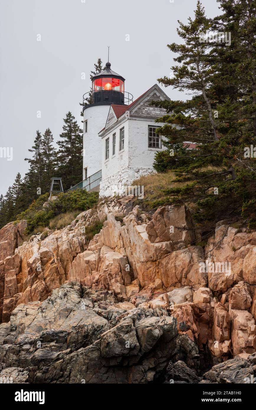 Bass Harbor Head Leuchtturm, Acadia National Park, Maine Stockfoto