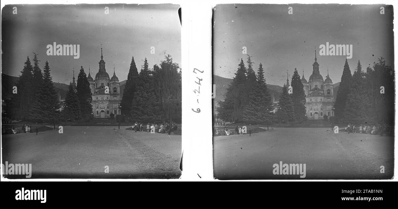 Vista del Real sitio de La Granja de San Ildefonso. Stockfoto