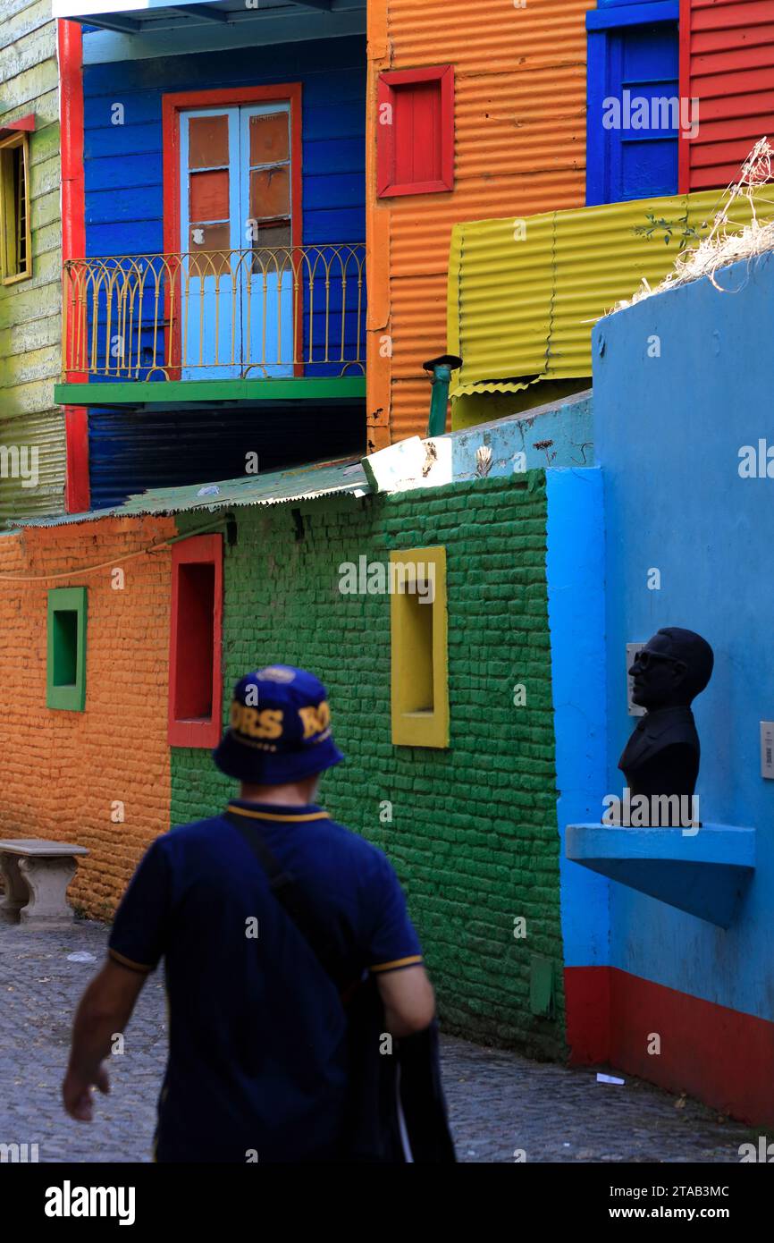 Farbenfrohe Häuser in La Boca. Buenos Aires. Argentinien Stockfoto