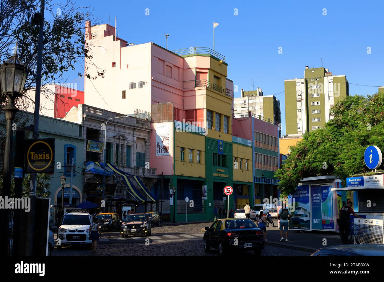 Farbenfrohe Gebäude im La Boca Viertel. Buenos Aires. Argentinien Stockfoto