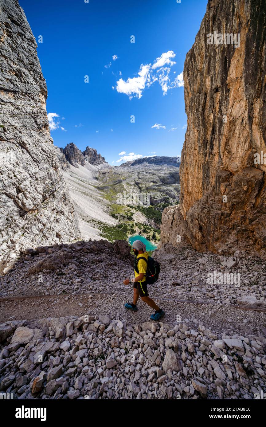 Wandern auf Alta über 1 Route, Badia, Italien Stockfoto