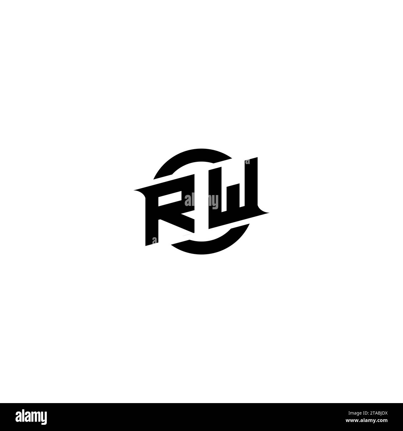 RW Anfangsspiel-Logo, Bannerdesign für Ihr E-Sport- oder Streaming-Team Stock Vektor