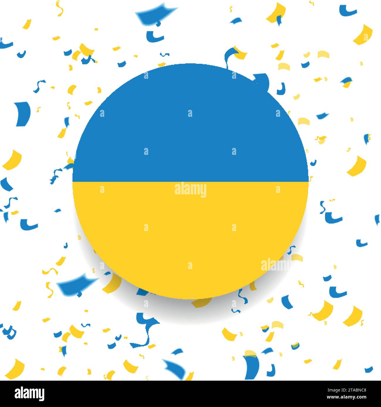 Abstrakter Hintergrund ukrainische Flaggenfarben mit Konfetti. Vektordesign Stock Vektor