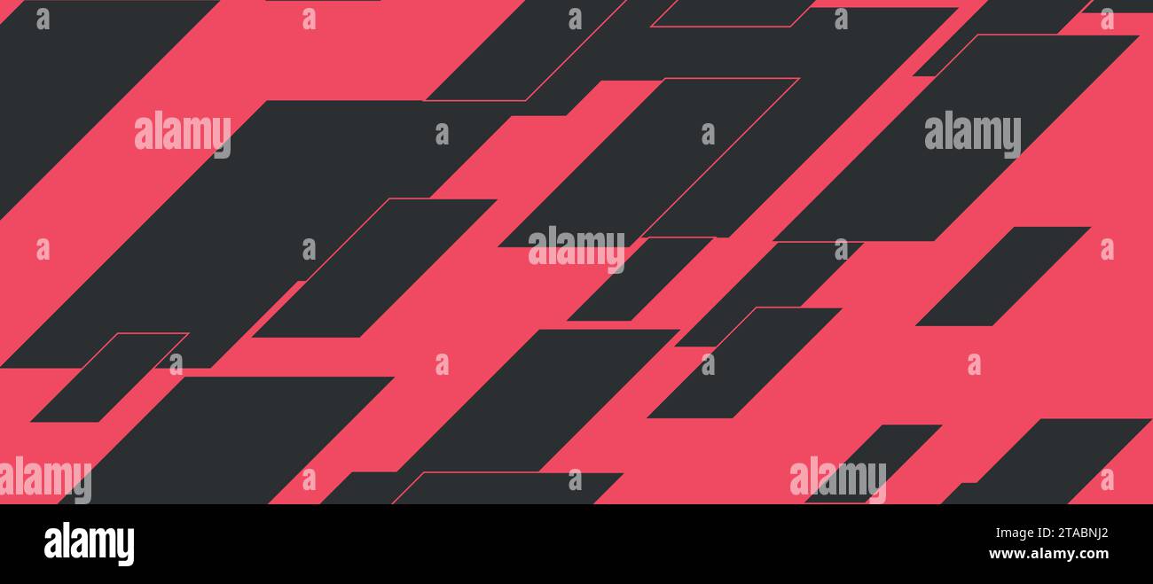 Schwarzer und rosafarbener geometrischer minimaler abstrakter Hintergrund. Vektordesign Stock Vektor