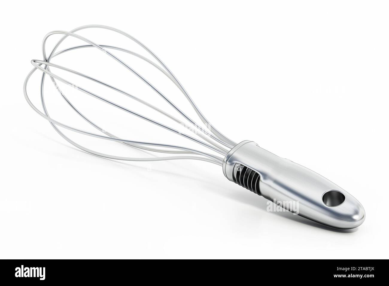 Ballon Schneebesen isoliert auf weißem Hintergrund. 3D-Abbildung. Stockfoto