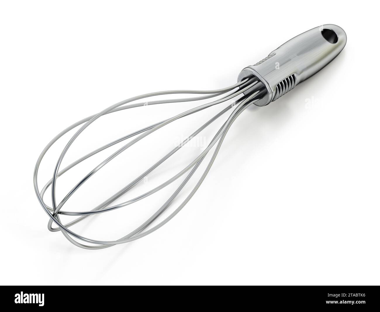 Ballon Schneebesen isoliert auf weißem Hintergrund. 3D-Abbildung. Stockfoto