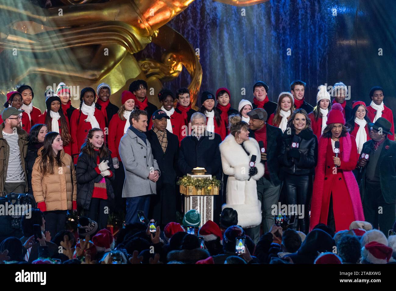 2023 Rockefeller Center Christmas Tree Lichtzeremonie am 29. November 2023 in New York Stockfoto