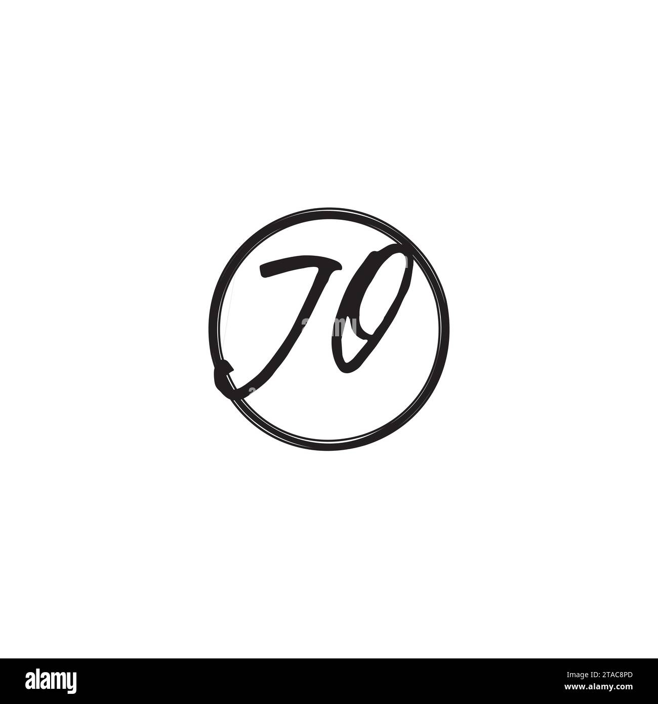 JO Initial-Logobuchstaben in hochwertigem, professionellem Design, das auf allen Druckmedien gut gedruckt werden kann Stock Vektor