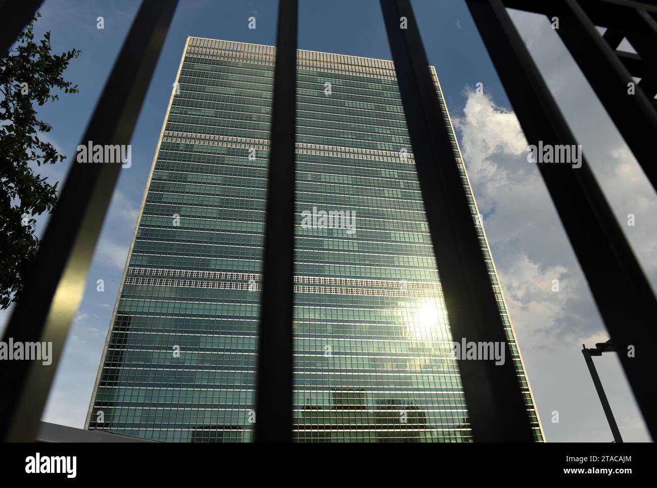 NEW YORK, USA - 26. Mai 2018: Das Gebäude der Vereinten Nationen in New York ist der Sitz der Organisation der Vereinten Nationen. Generalversammlung der Vereinten Nationen. Stockfoto
