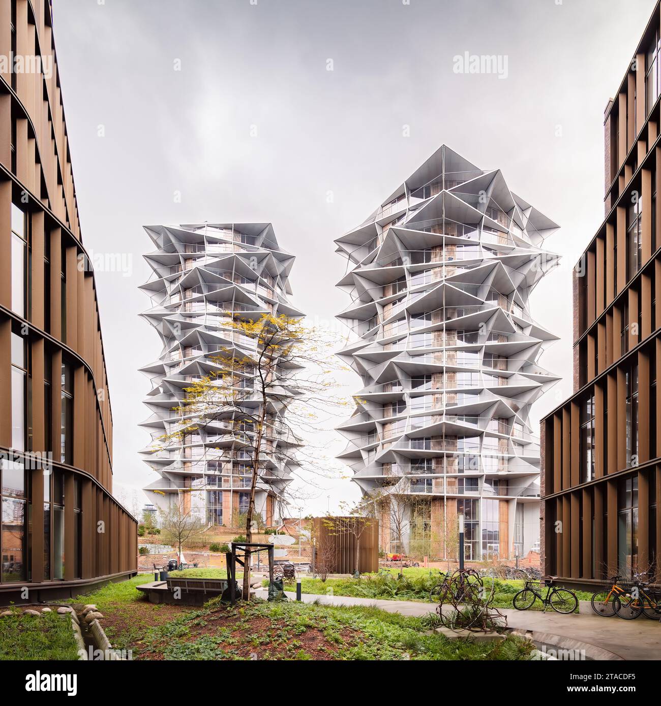 Kopenhagen, Dänemark - Kaktus Towers Apartmenthaus von BIG Stockfoto