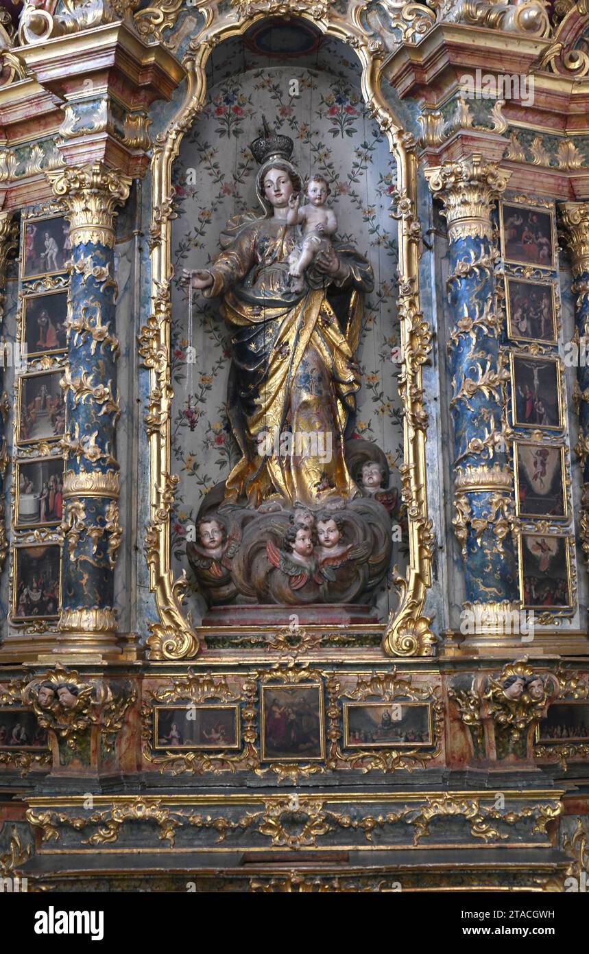 Aveiro, Kloster von Jesus (Mosteiro de Jesus), Bild der Jungfrau und des Kindes. Region Centro, Portugal. Stockfoto