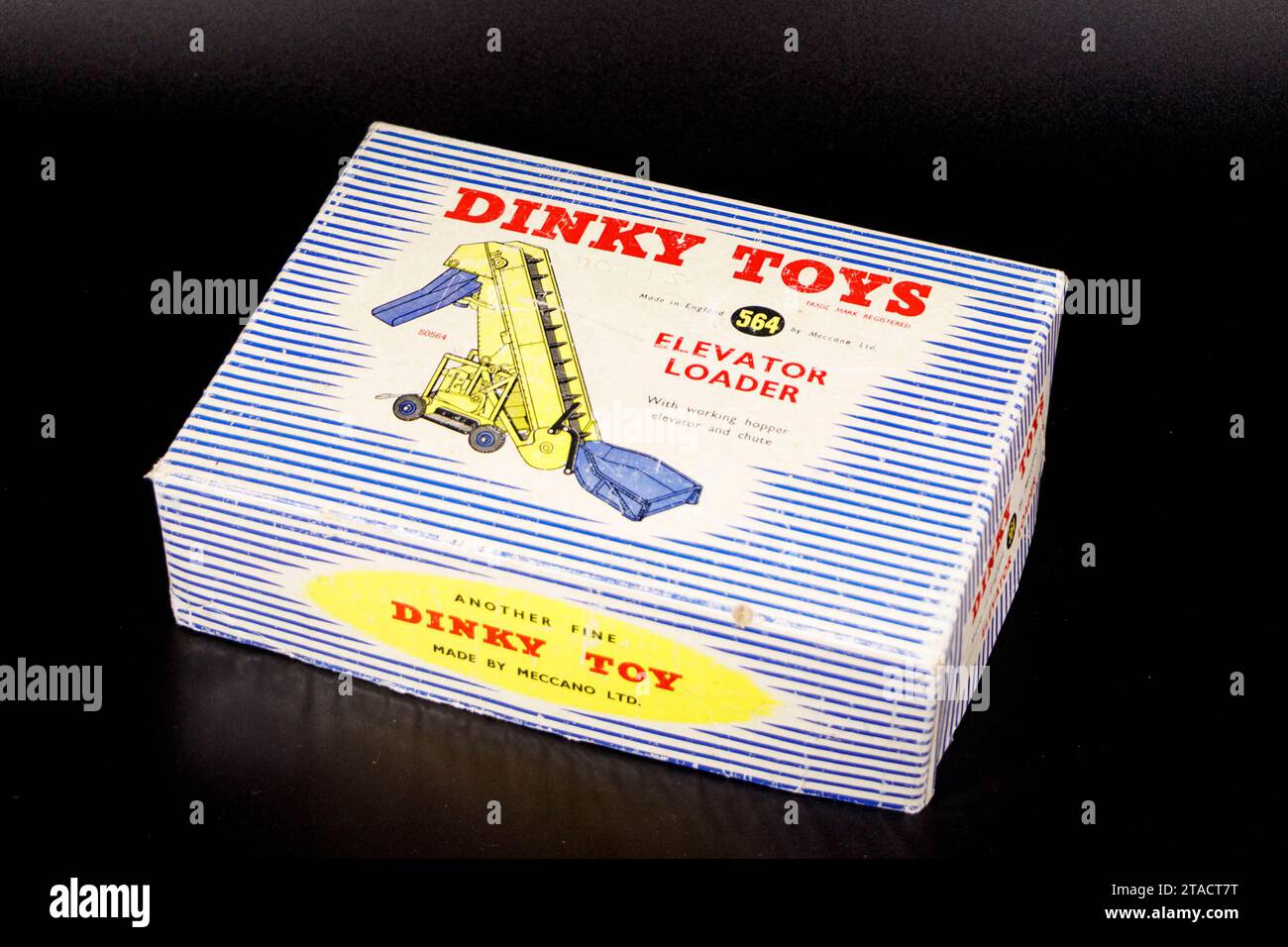 Vintage-Box für Dinky Toys Modell von Aufzugslader Bauernhof-Ausrüstung Spielzeug Stockfoto