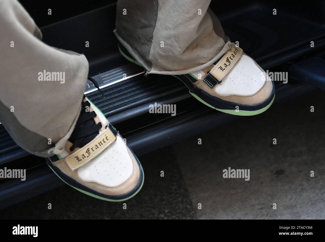 Lamelo Ball (NBA) und Fußballspieler Kingsley Coman bei der PUMA-Veranstaltung Stockfoto