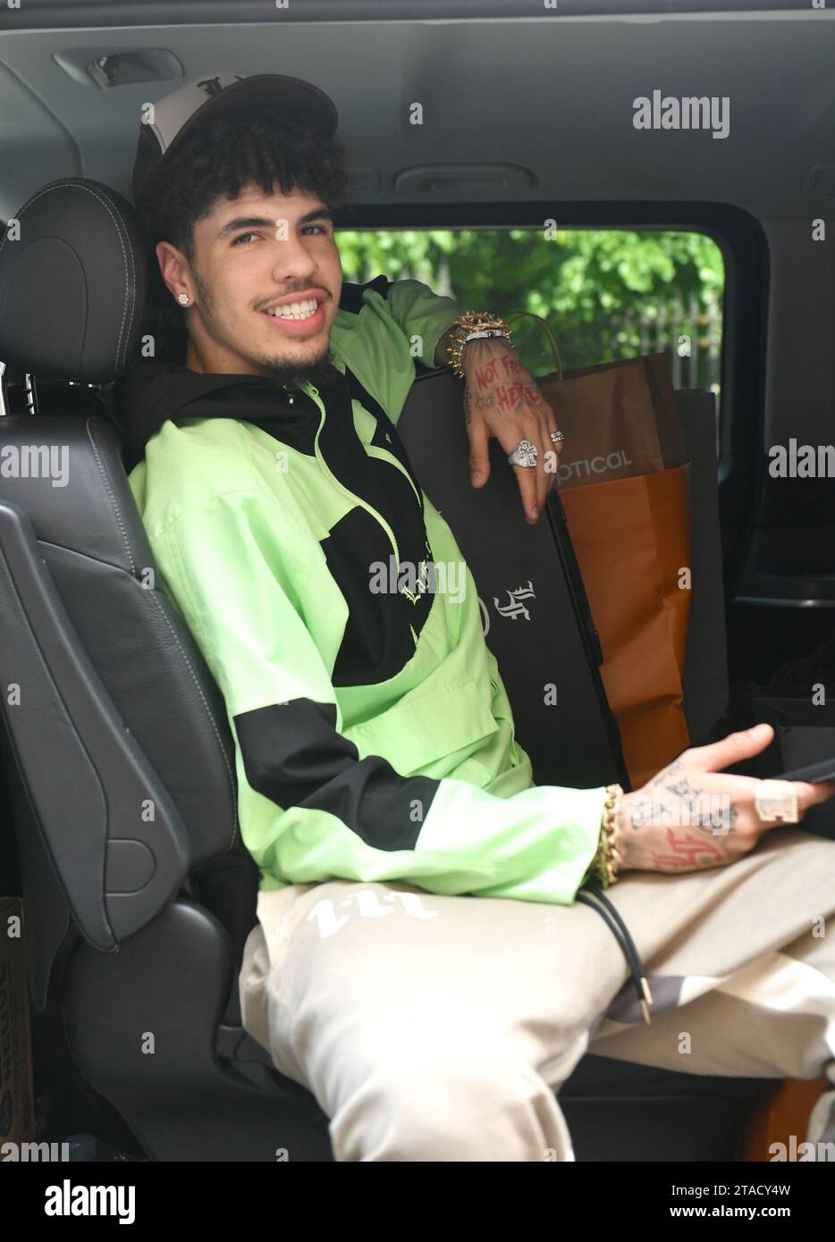 Lamelo Ball (NBA) und Fußballspieler Kingsley Coman bei der PUMA-Veranstaltung Stockfoto