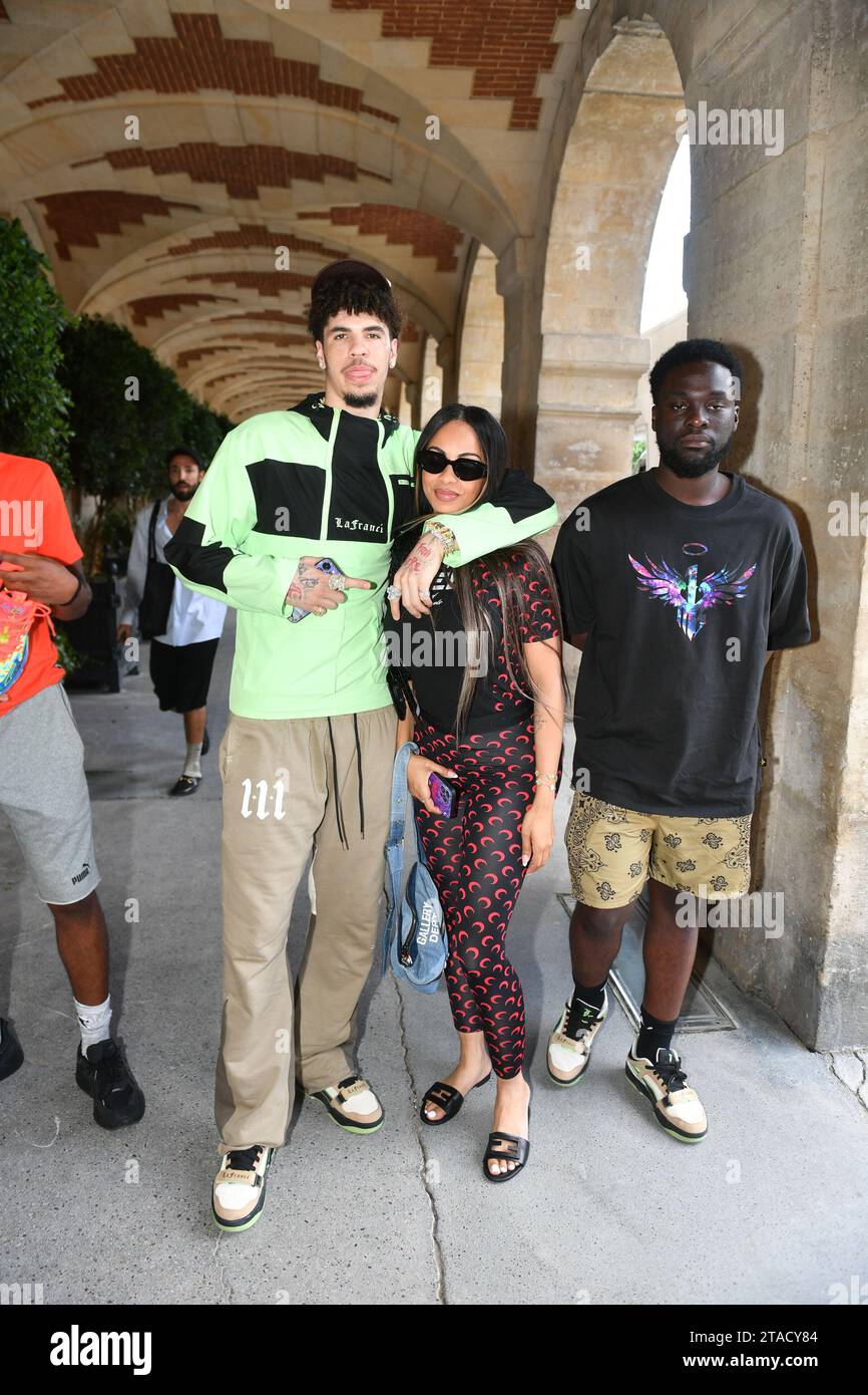 Lamelo Ball (NBA) und Fußballspieler Kingsley Coman bei der PUMA-Veranstaltung Stockfoto