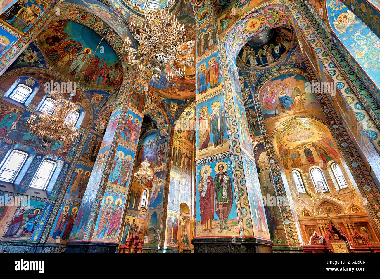 St. Petersburg, Russland. Kirche des Erlösers auf dem Blut Stockfoto