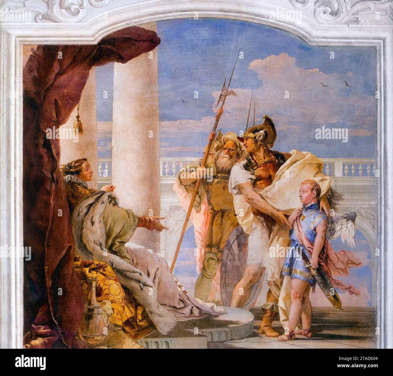 Aeneas stellt Cupid gekleidet als Ascanius zu Dido 1757 von Giovanni Battista Tiepolo vor Stockfoto