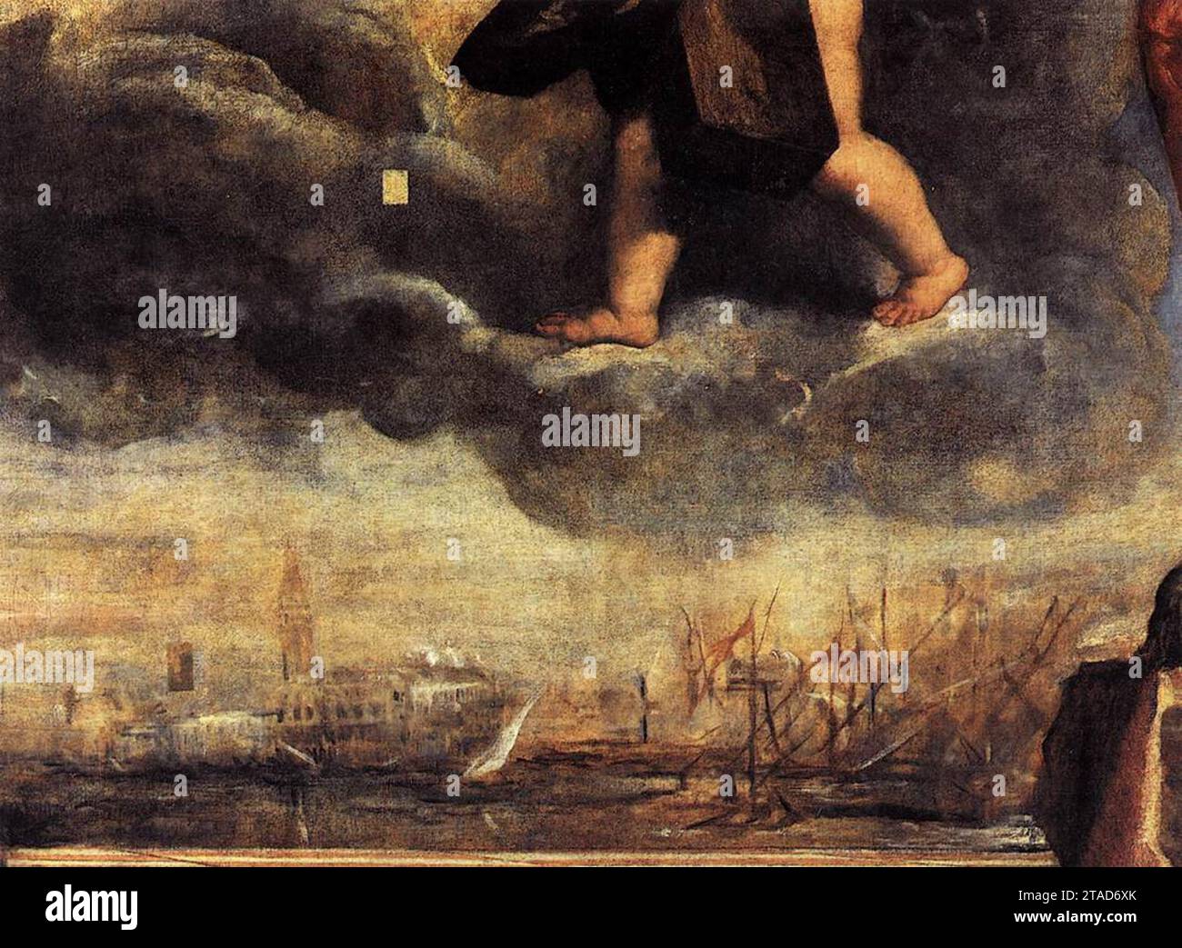 Doge Antonio Grimani kniend vor dem Glauben (Detail) 1575-76 von Tiziano Vecellio Stockfoto