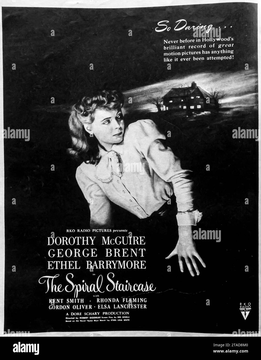 The Spiral Staircase, US-amerikanischer Horrorfilm von Robert Siodmak aus dem Jahr 1946 mit Dorothy McGuire, George Brent und Ethel-Werbespot Stockfoto